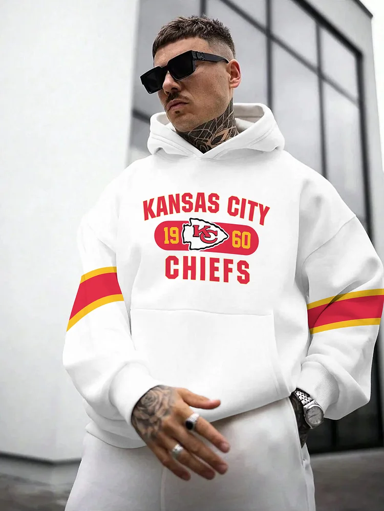 Kansas City Chiefs Printed Hooded Pocket Pullover Hoodie