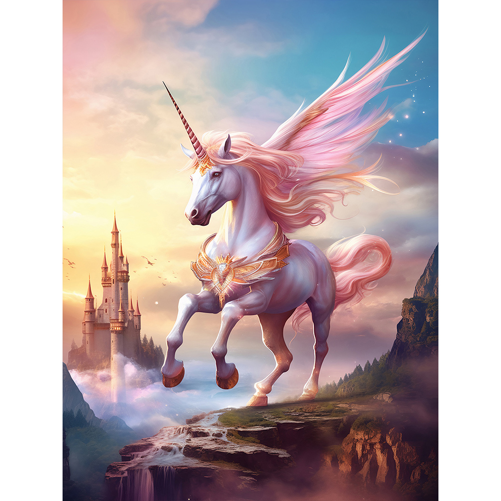 Unicorn 30*40CM(Canvas) Full Round Drill Diamond Painting