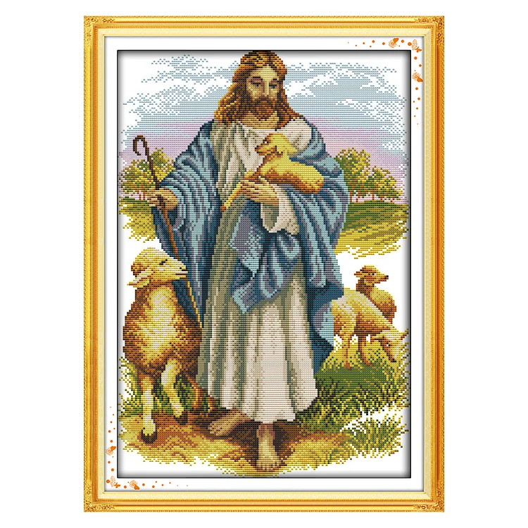 Joy Sunday Jesus Sheep 14CT Stamped Cross Stitch 46*34CM