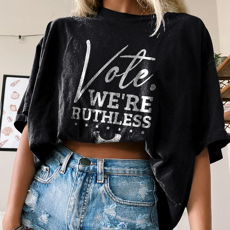 Vefave We're Ruthless Printed Casual Short Sleeve T-Shirt