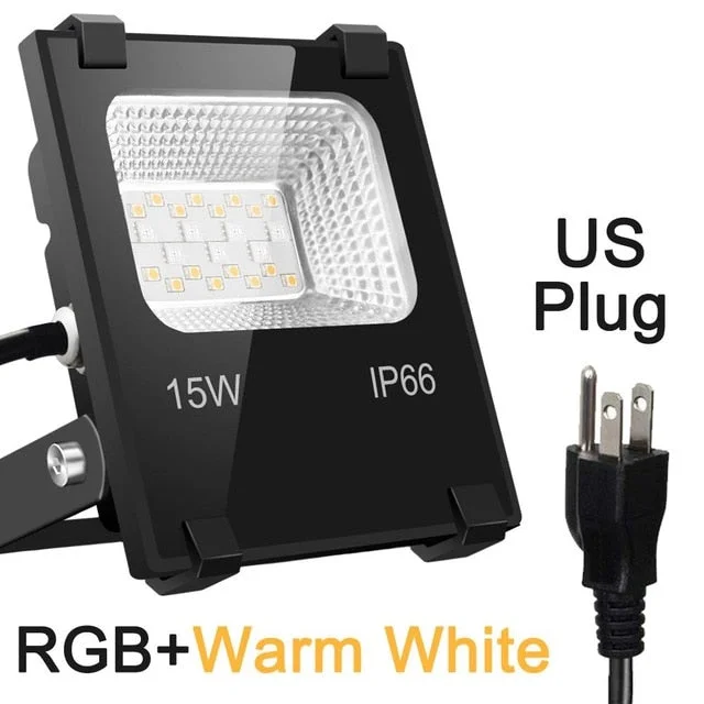 Smart Floodlight LED Outdoor Light RGB 15W Bluetooth4.0 360 APP Group Control IP66 Garden Waterproof Color Changing Spotlight