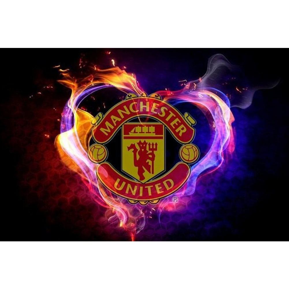 Manchester United Logo Cm Canvas Full Round Drill Diamond Painting