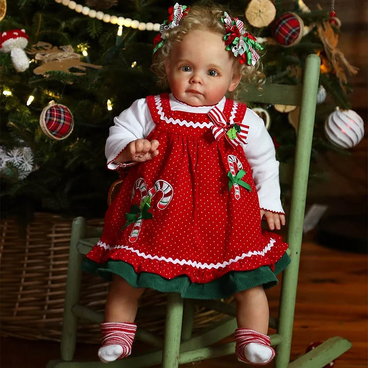  🎄Reborn Blonde Girl Nina 17" Real Lifelike Soft Weighted Body Reborn Soft Touch Toddlers Doll With Heartbeat💖 & Sound🔊 - Reborndollsshop®-Reborndollsshop®