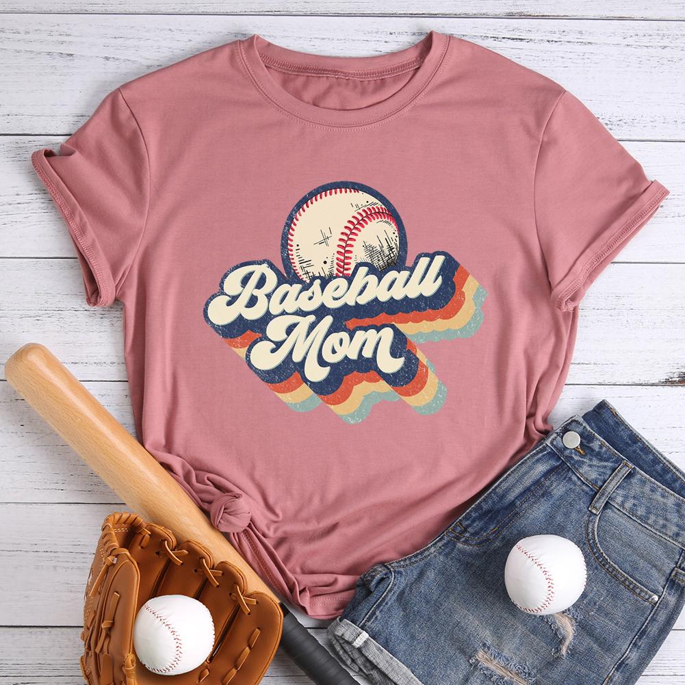Retro Baseball Mom T-shirt-Guru-buzz