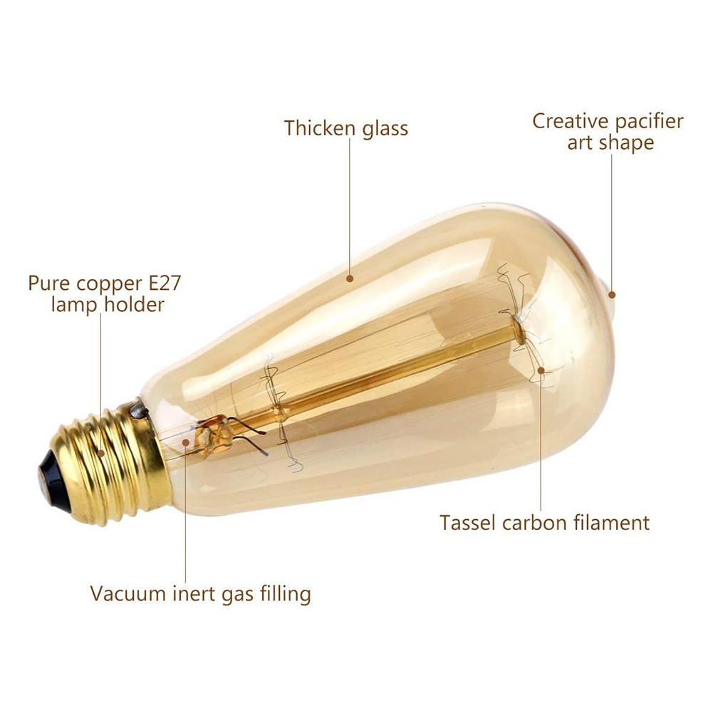 85V 240V 7W E27 Edison Light Bulb Retro Filament Ampoule Vintage Lamp Decor, 3pcs, 501 Original
85V 240V 7W E27 Edison Light Bulb Retro Filament Ampoule Vintage Lamp Decor, 3pcs, 501 Original