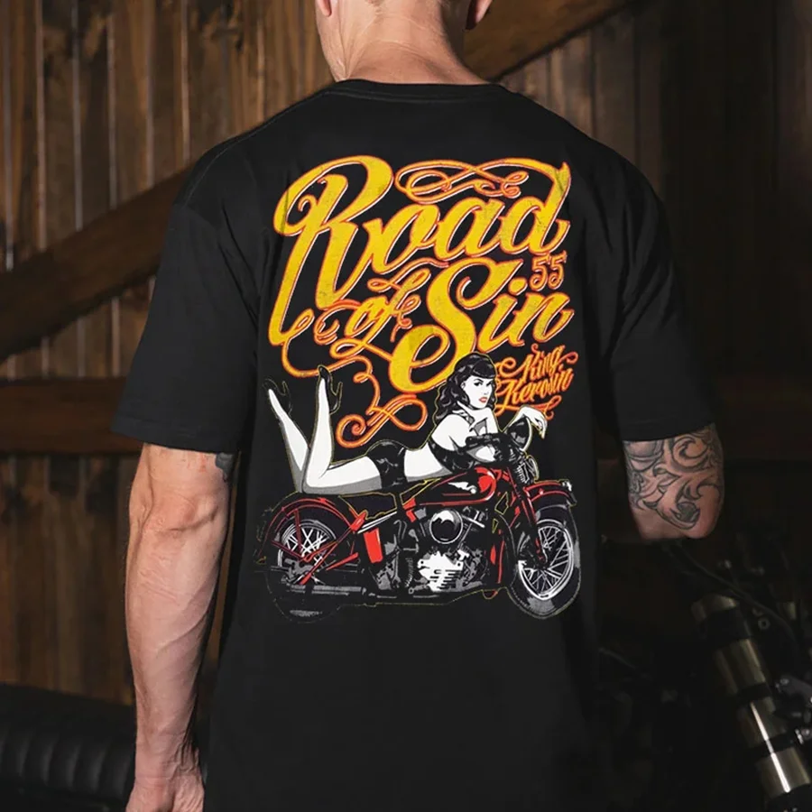 King Kerosin Road Of Sin Printed Men's T-shirt - Devcarry