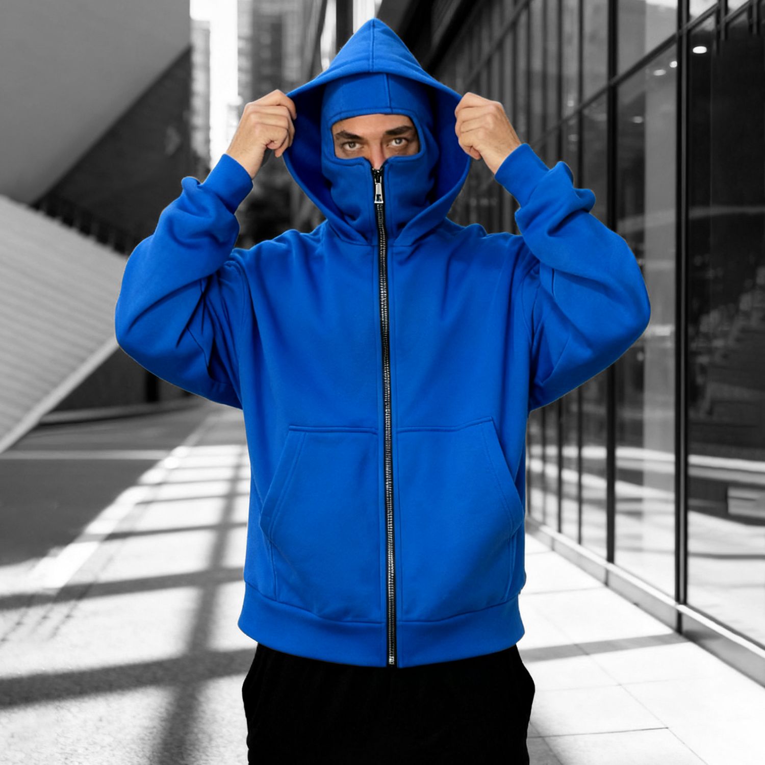 Stylish Double-layer Zip-up Hoodie