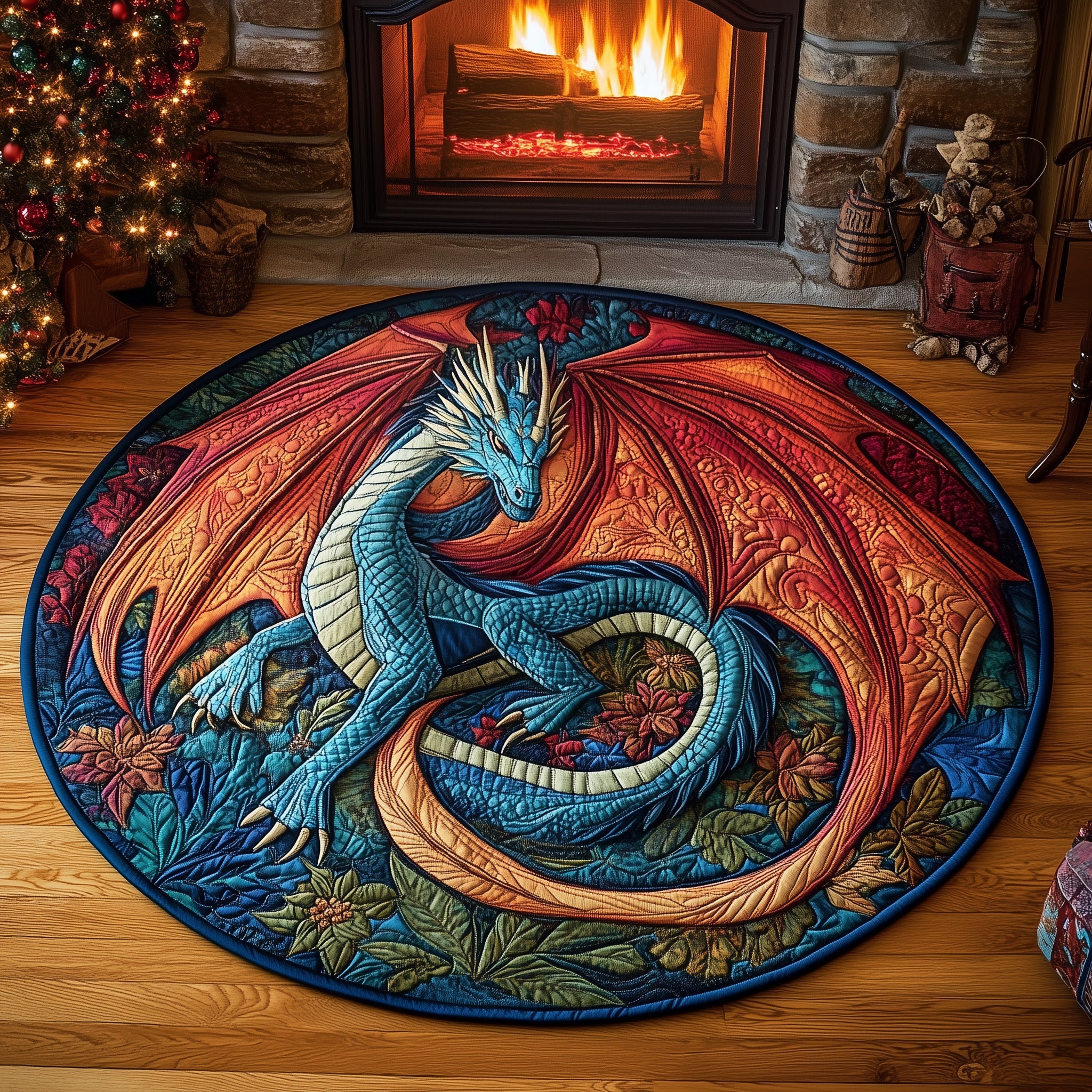 Majestic Dragon Quilted Round Mat GFTOHD11220 main image 1