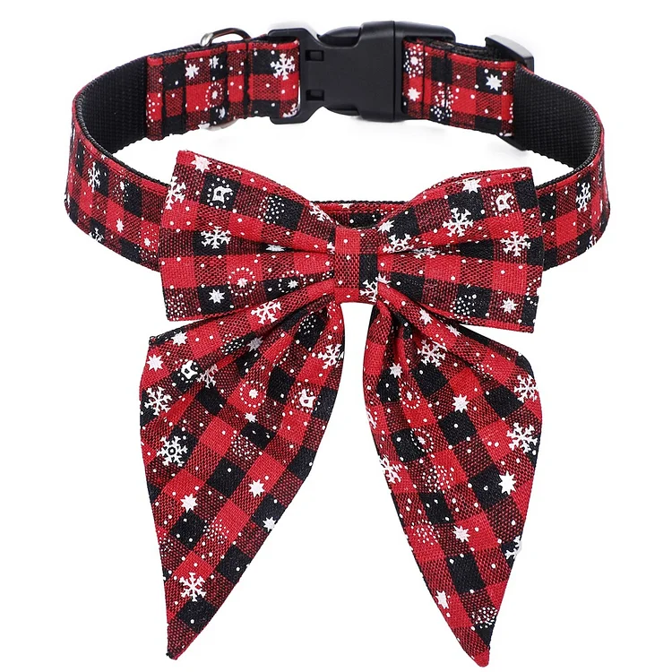 Christmas Dog Collar with Bow Tie