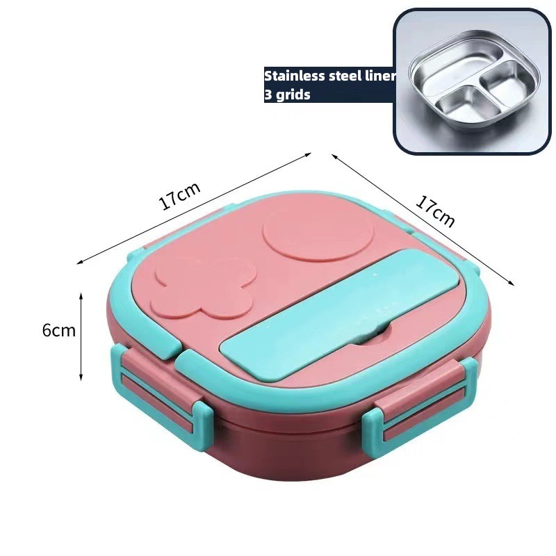 Wingreater 1000ML Stainless Steel Bento Lunch Box for Kids BPA Free Leakproof Lunch Container for Girls Boys Toddlers 2 Compartments Storage Bag