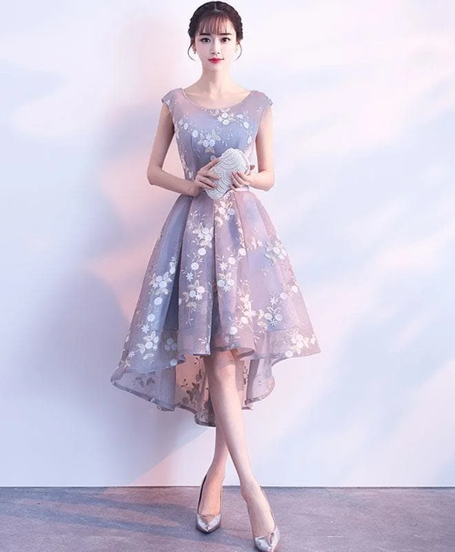 Cute Lace Round Neck Short Prom Dress