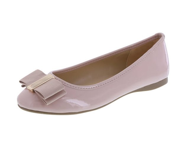 Women's Blush with Bow Round Toe Comfortable Flats Shoes |FSJ Shoes