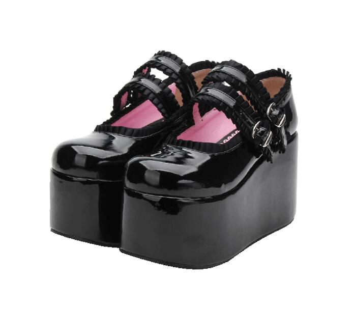 VCshoes Woman Mori Girl Lolita Cosplay Shoes Lady High Wedges Heels Pumps Women Princess Dress Party Shoes Lacework 47