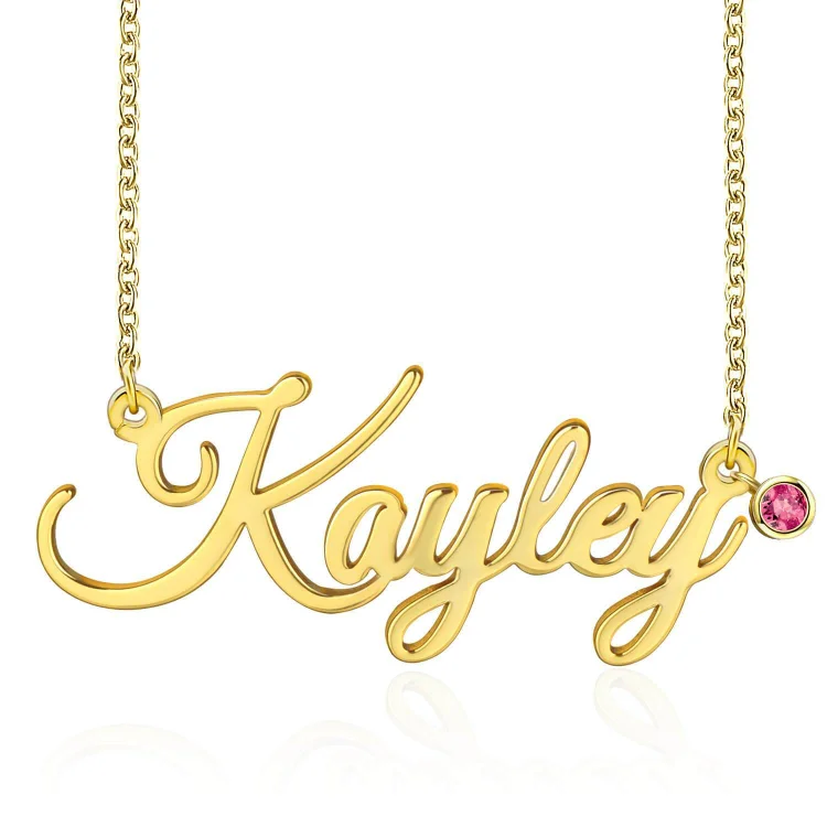 Custom Name Necklace With Birthstone Personalized Name Necklaces