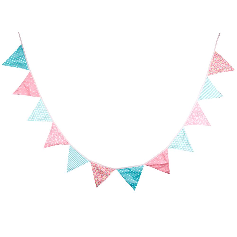 12 Flags Pink Blue Floral Cotton Fabric Bunting Pennant Banner Birthday, 501 Original
12 Flags Pink Blue Floral Cotton Fabric Bunting Pennant Banner Birthday, 501 Original