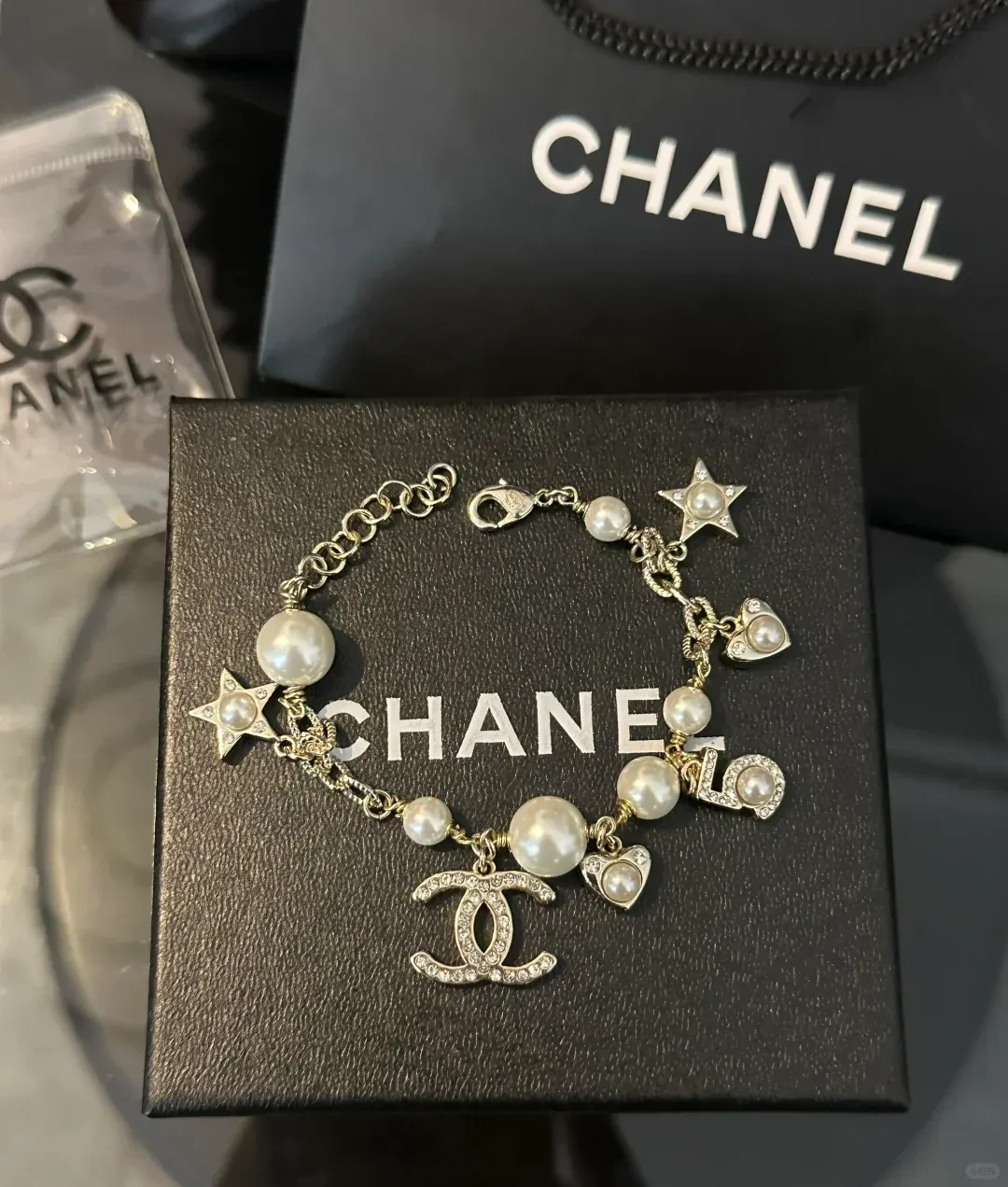 Chanel Heart Star NO.5 Pearl Bracelet