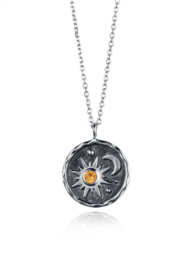 Sun & Moon Carved Mistery Necklace