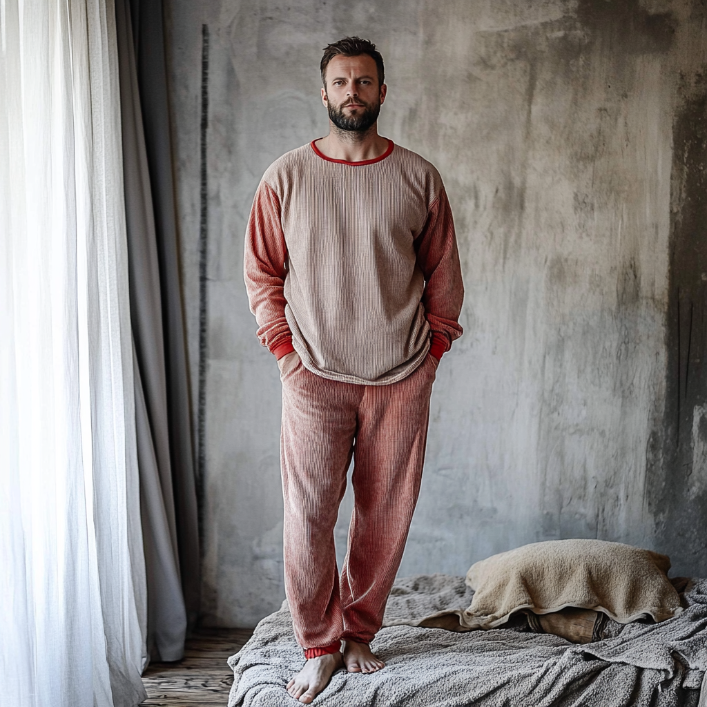 Men's Christmas Autumn And Winter Warm And Comfortable Casual Pajamas And Pants Two-piece Set-inspireuse