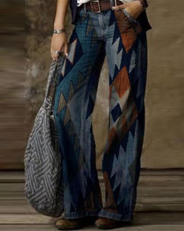 Denim Vintage Shift Plaid Pants - Chicaggo