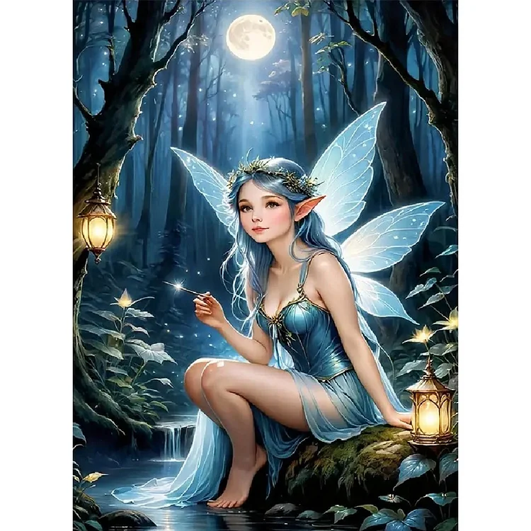 Butterfly Girl 50*65CM (Canvas) Full Round Drill Diamond Painting gbfke