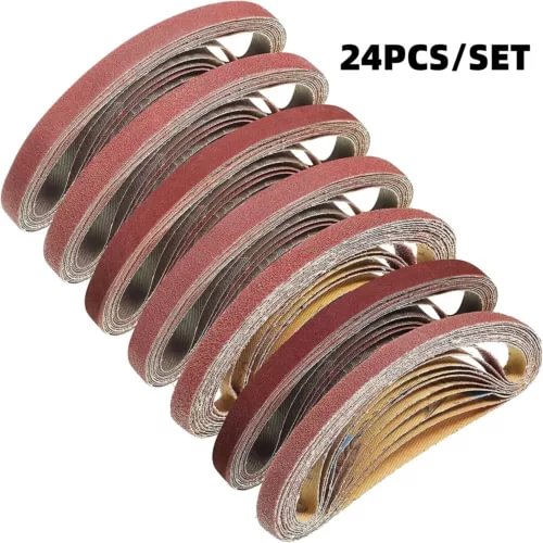 pornhint Pornhint 24PCS 1/2x18" Aluminum Oxide Belt Sanding Abrasive Belt Sander Paper 40-240 Grit New