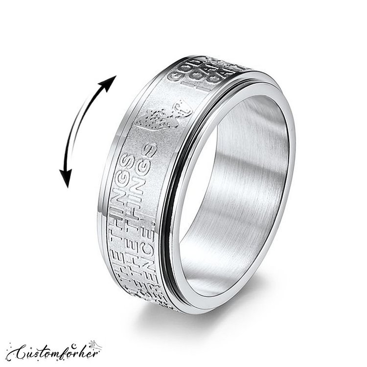 Stainless Steel Rotatable Praying Hand Ring