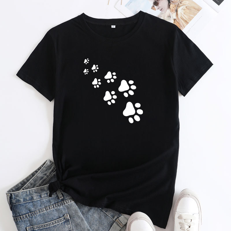 Dog Paws Women's Cotton T-Shirt | ARKGET
