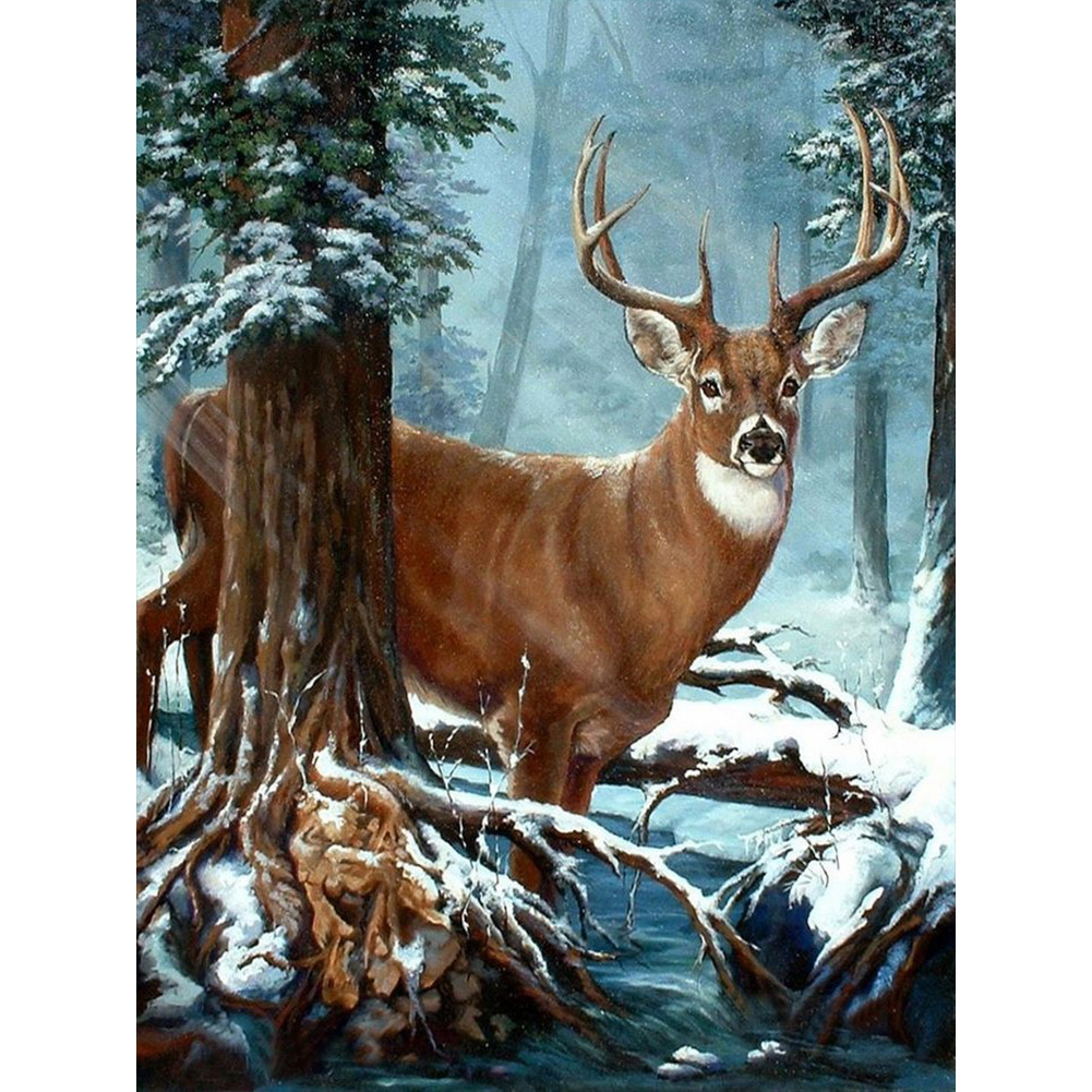 Deer-Full Round Diamond Painting 30*40cm