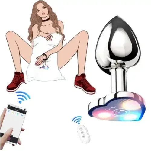 pornhint Pornhint Light Up Vibrating Butt Plug Anal Toy With App Remote Control Couples Women Men