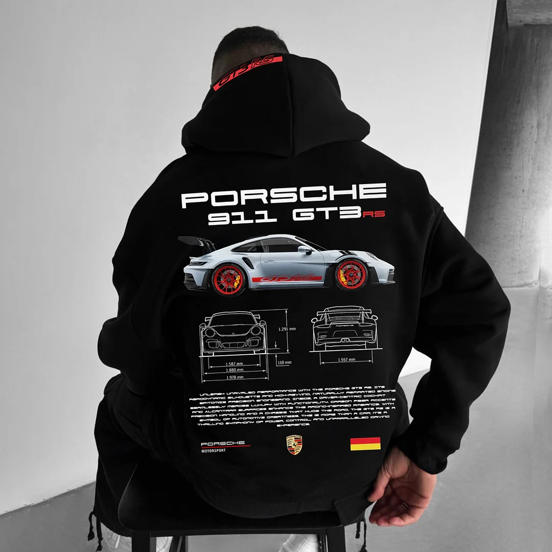 Oversize Sports Car 911 GT3RS Hoodie-barclient