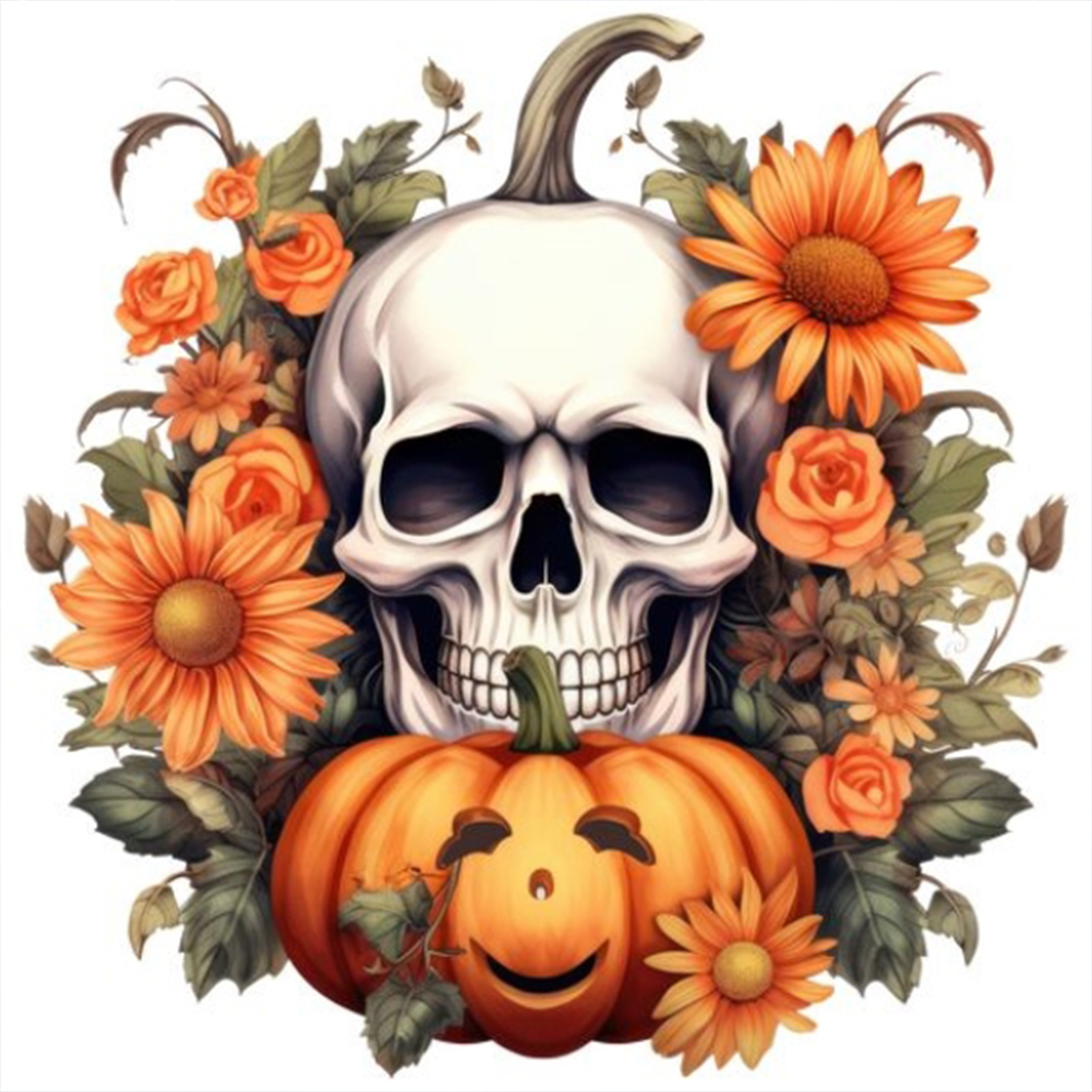 Skull Pumpkin Woman 5D Diamond Painting -  – Five  Diamond Painting