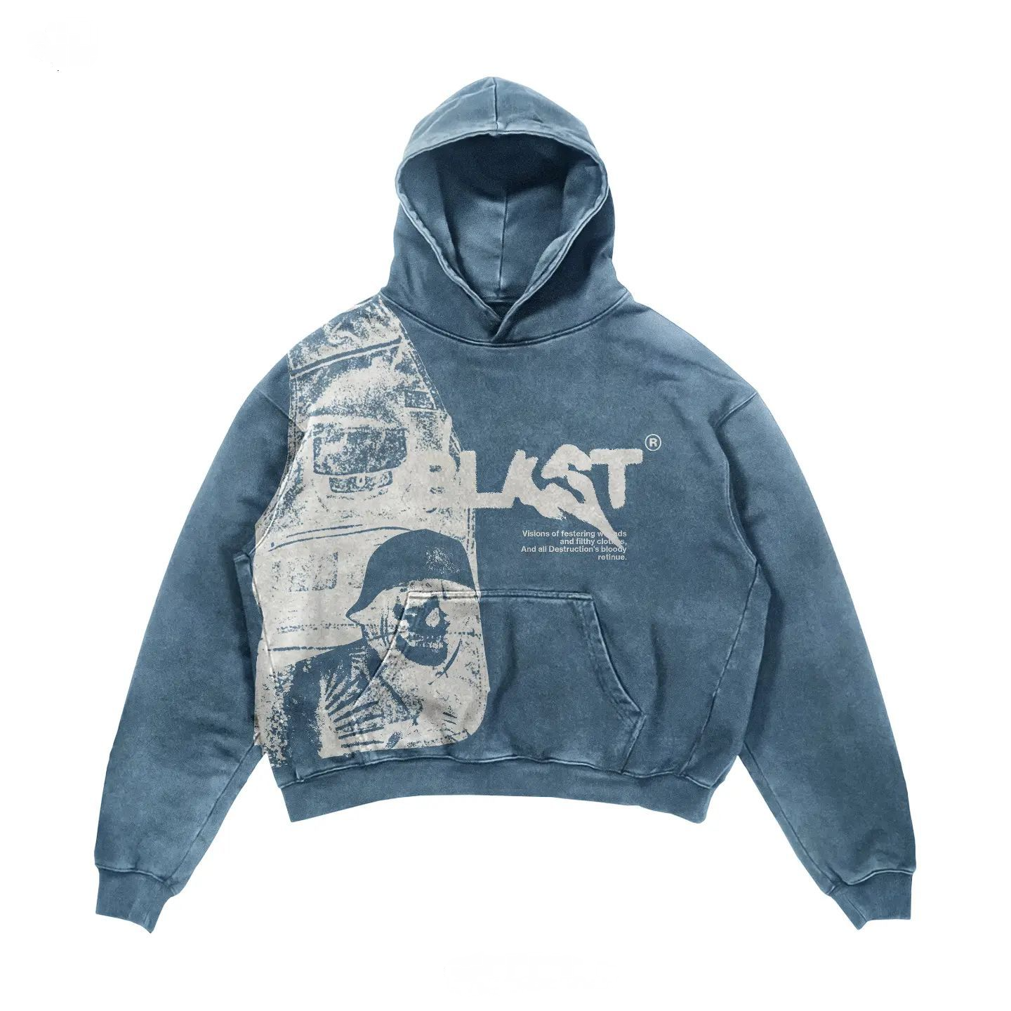 HOOOYI Men's Print Pocket & Graphic Hoodie