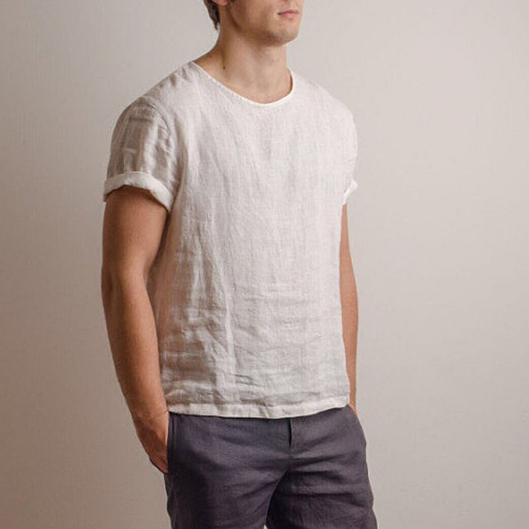 Linen T-Shirt For Men-ChouChouHome