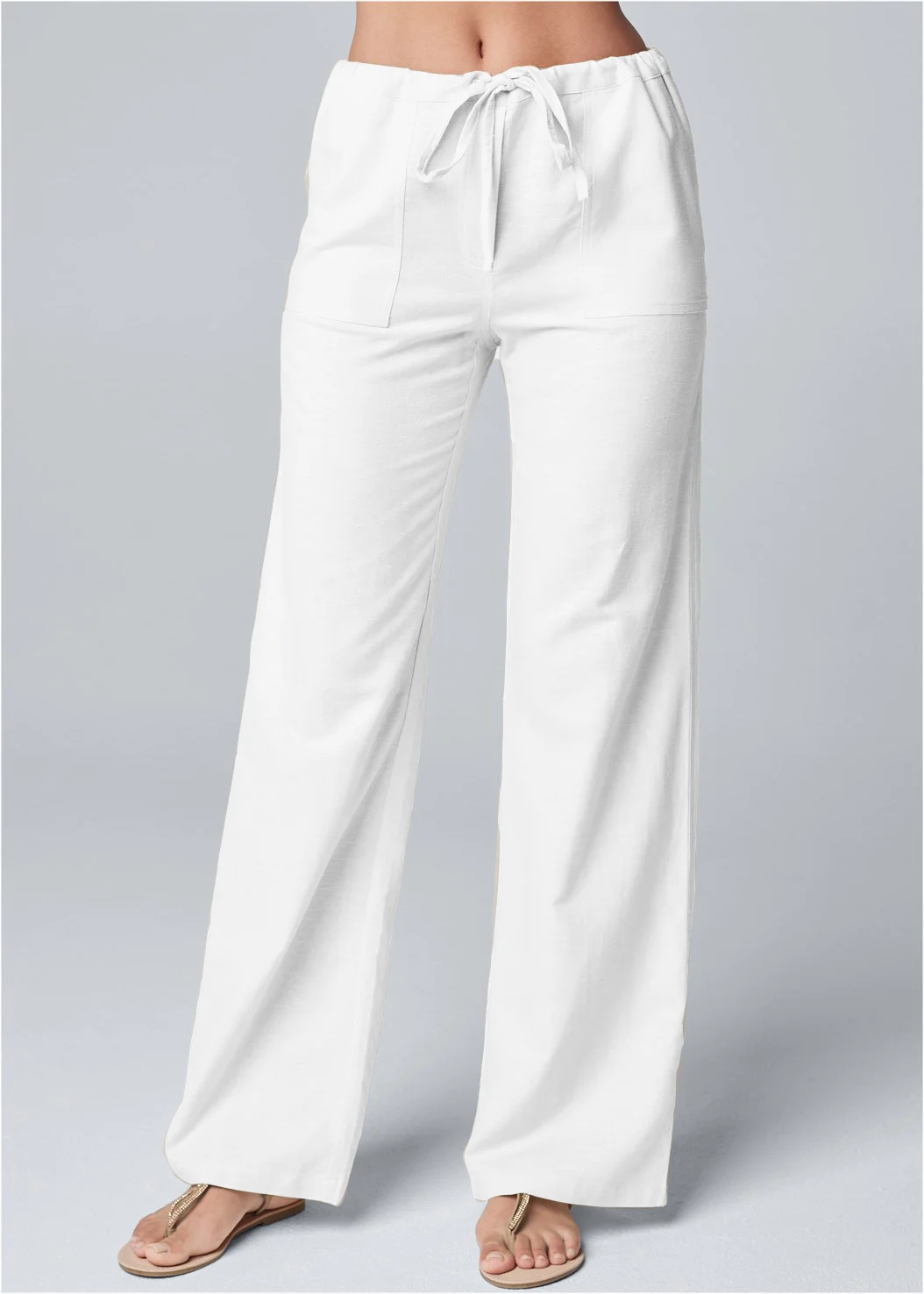 Fashionable & Comfortable Linen Pants for Women Loose Fit Cotton Linen Pants with Belt 