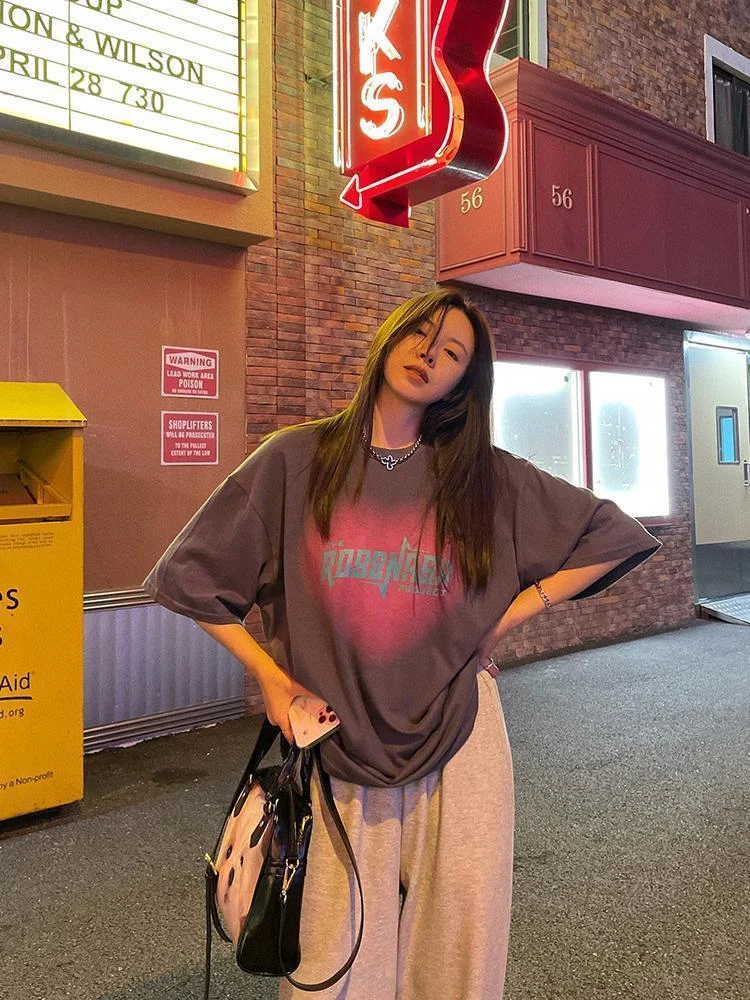 Korean Fashion Love Printed Cotton T-shirt TK054