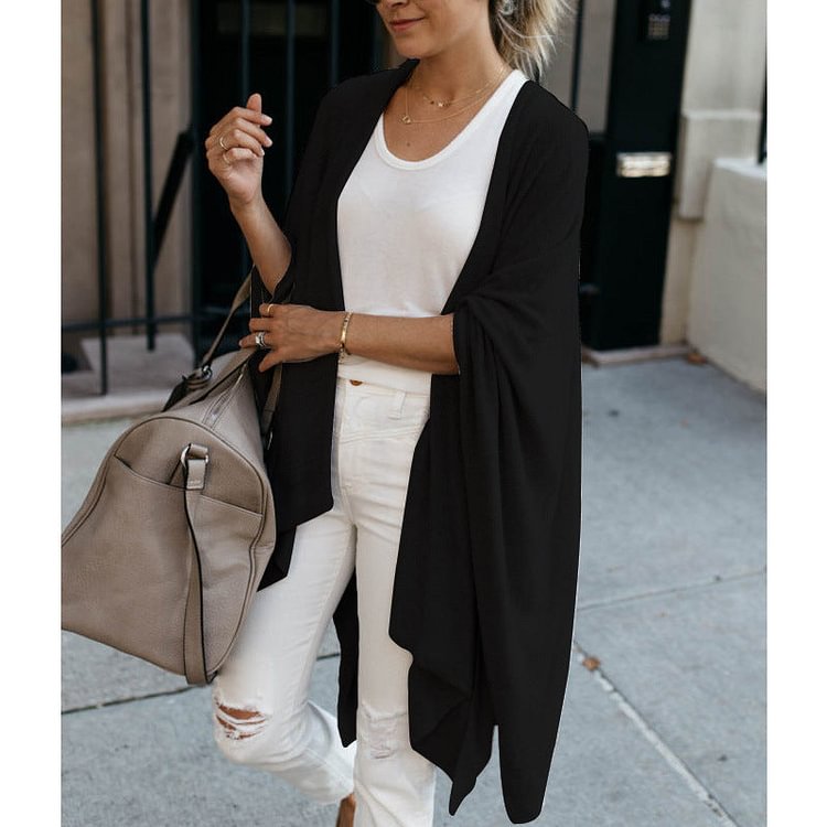 women's long loose irregular hem coat socialshop