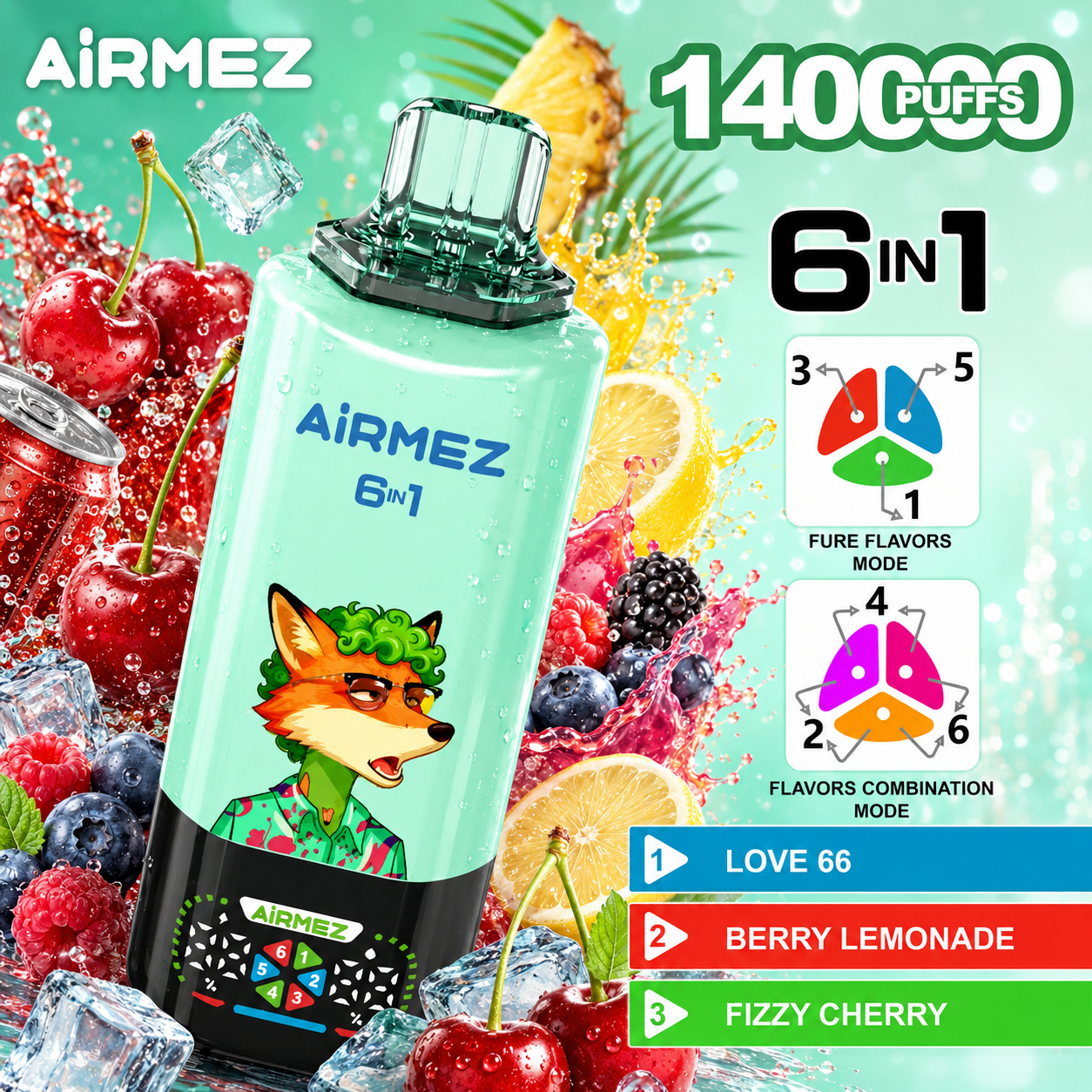 Airmez 6in1 140K Vape | 140000 Puffs mysite fumotvapeshop