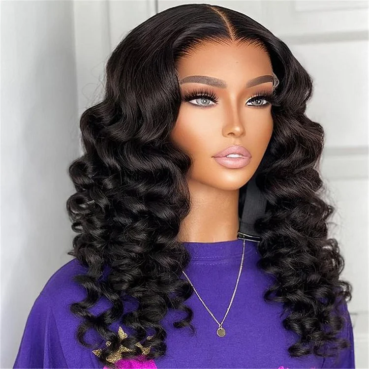 What Lace!! 200% Density Swiss HD Transparent Full Frontal Loose Wave Style Wig