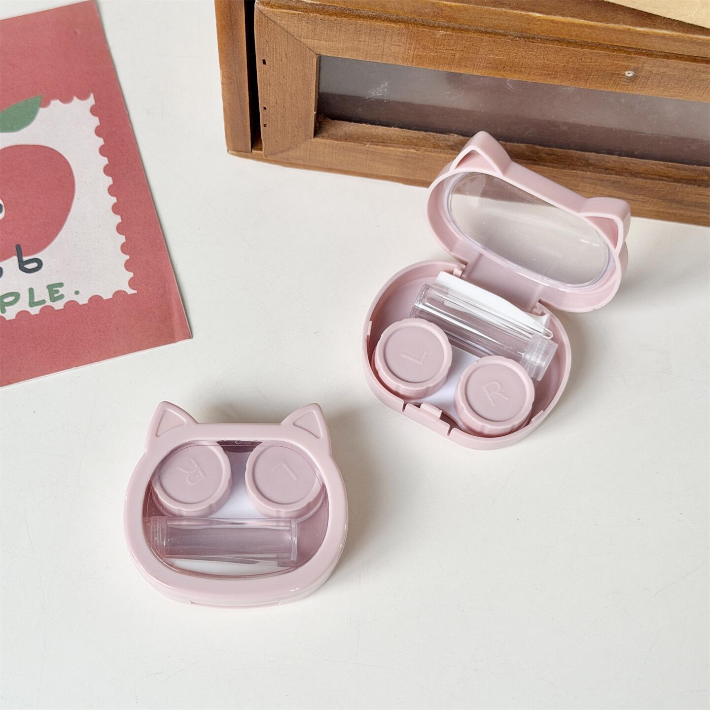 Cute Cat-Ear Coloured Contact Lens Case
