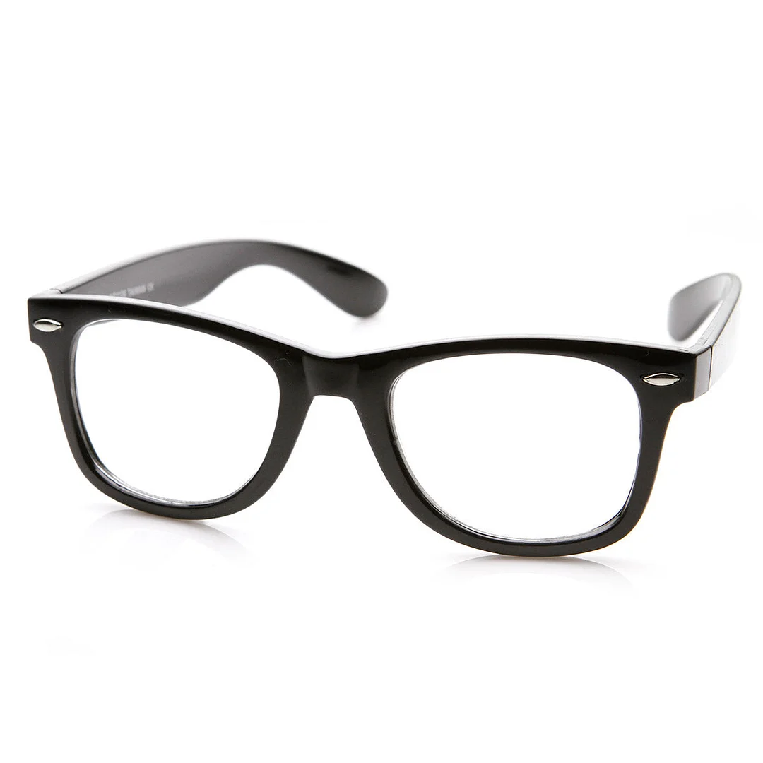 Classic Thick Frame Clear Lens Basic Horn Rimmed Glasses