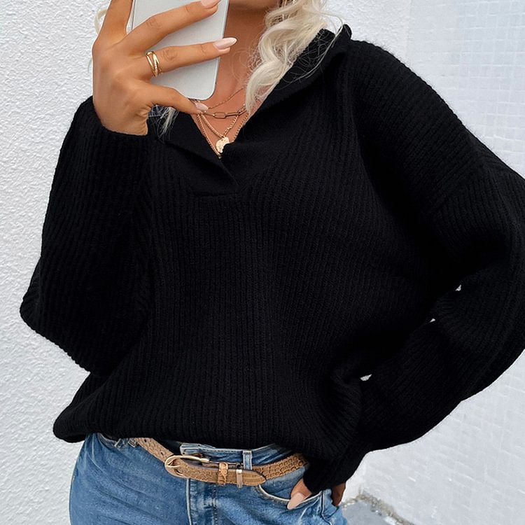 Comstylish Casual Loose V-neck Knit