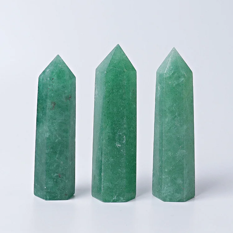 3"-3.5" Green Strawberry Crystal Towers Points
