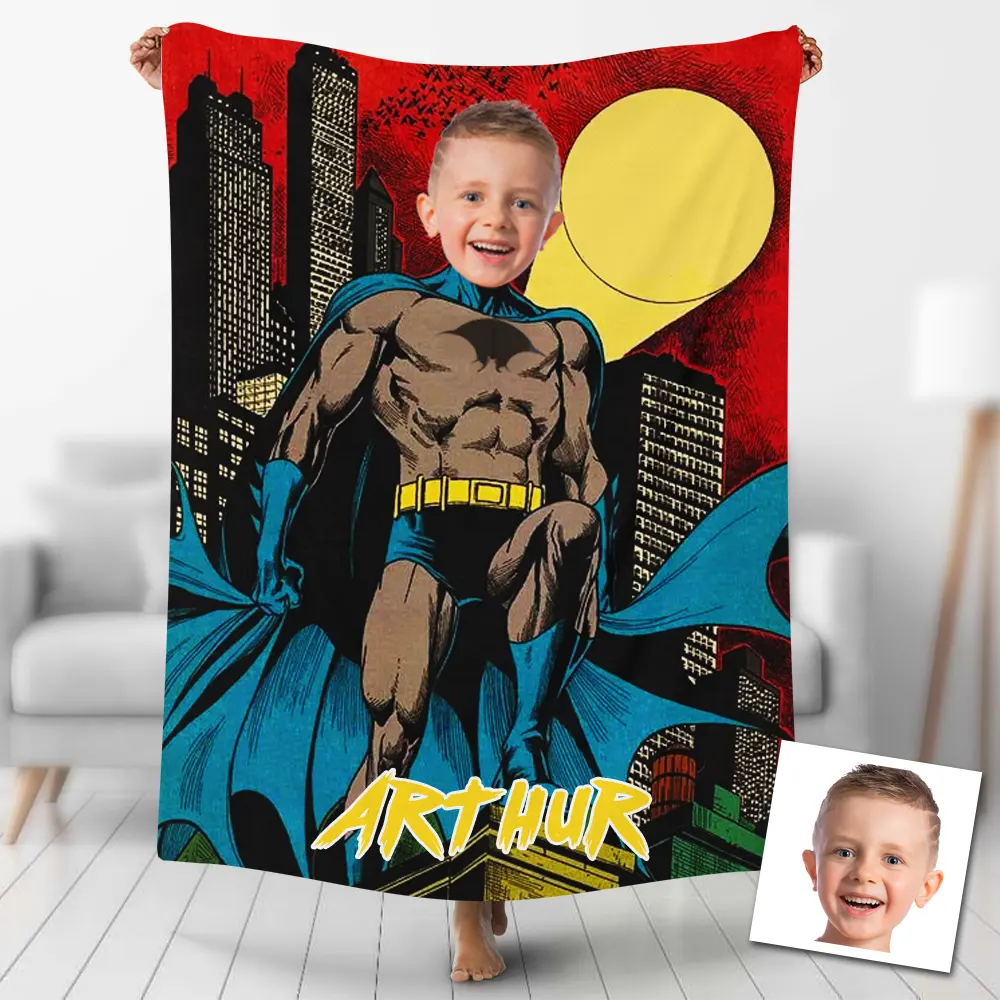 Custom Blankets Personalized Batman In City Blanket