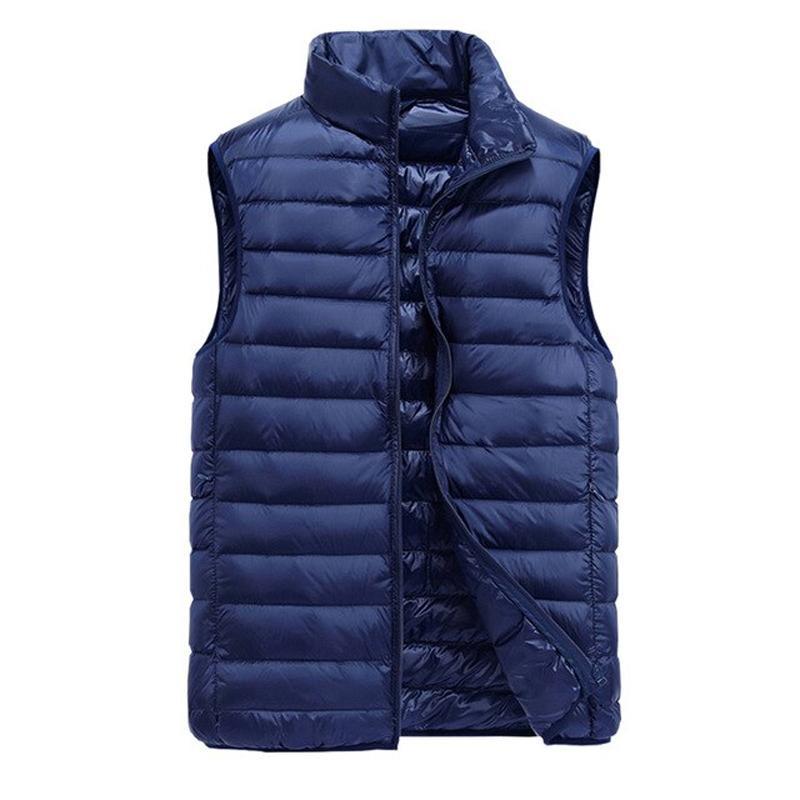 Men's Sleeveless Ultralight 90% White Duck Down Warm Vest Men's Casual Vest Warm Jacket Outwear Waistcoat