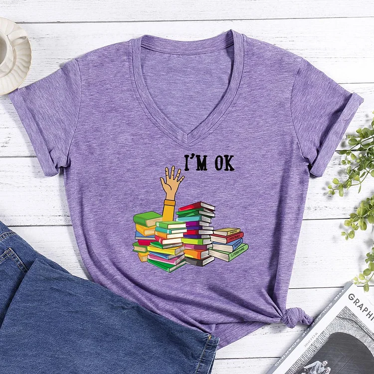 I‘m ok V-neck T Shirt