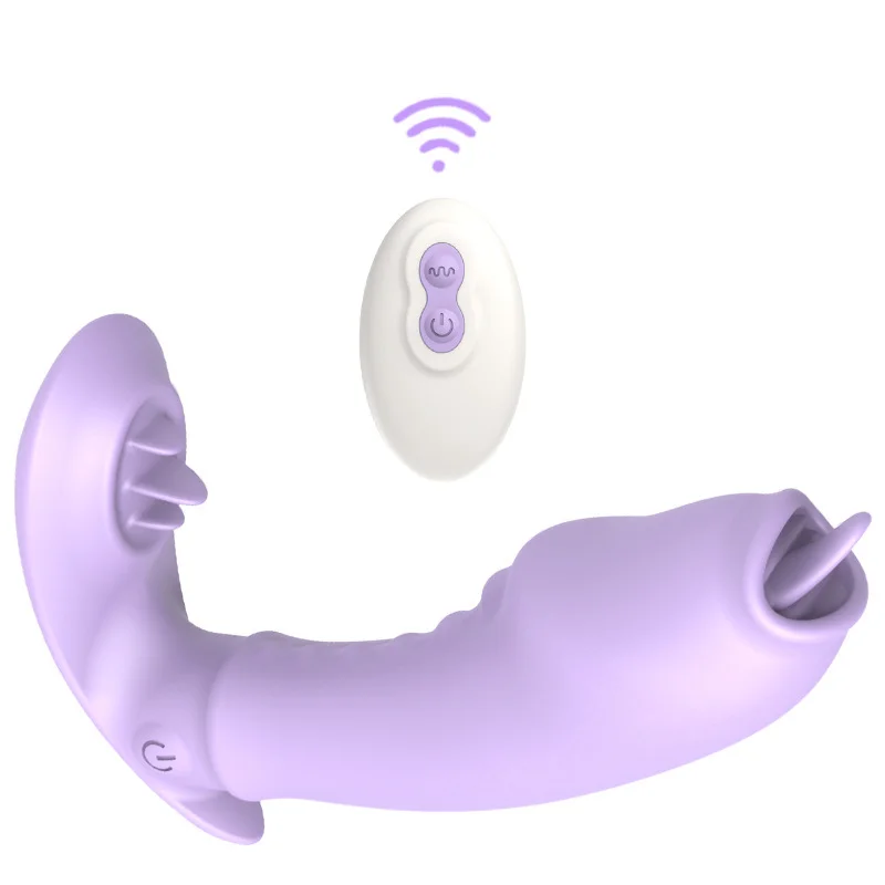 Remote Control Wearable Tongue Licking Panties Vibrator - Rose Toy
