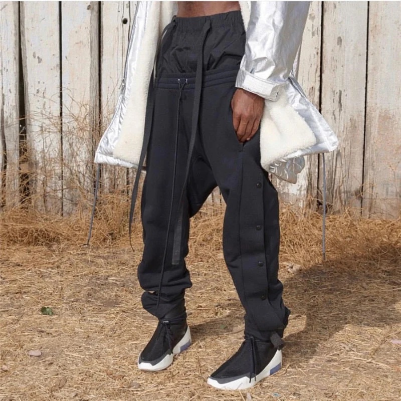 Aonga  Cargo Pants Men 2023 Hip Hop Streetwear Jogger Pant Velcro Trousers Gyms Fitness Casual Joggers Sweatpants Men Buttoned Trousers