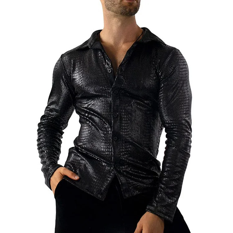 Sexy Punk Club Crocodile Print Shirt