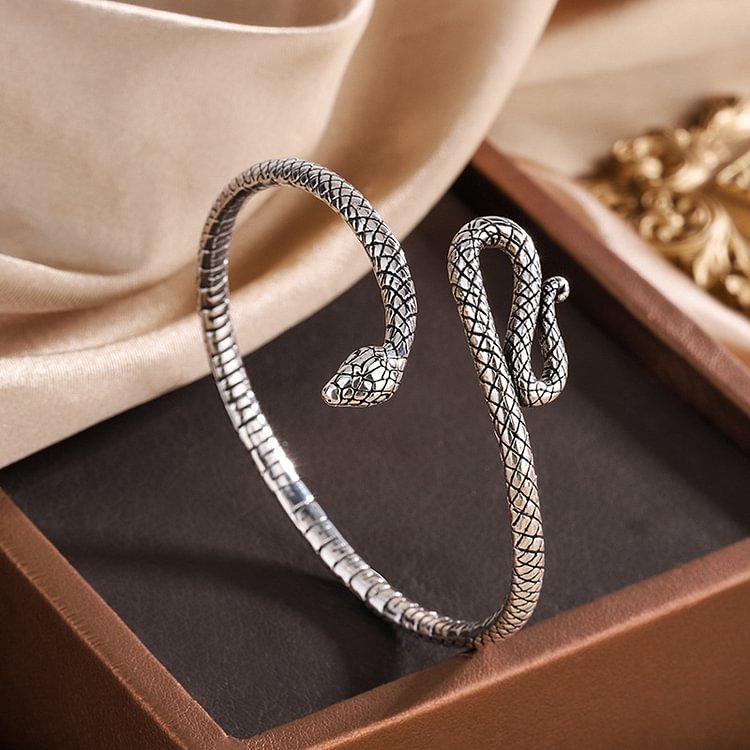 Vintage Snake Open Cuff Bracelet