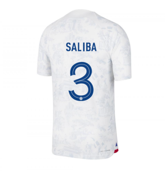 France William Saliba 3 Away Shirt Kit World Cup 2022